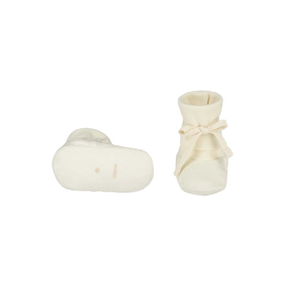 Ribbed Baby Booties Cream