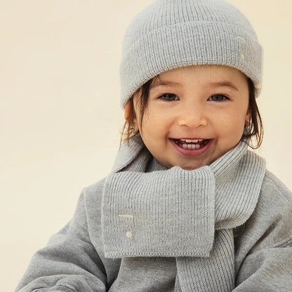 Baby Knitted Beanie Grey Melange