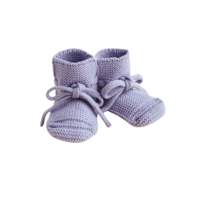 Merino Baby Booties Lilac