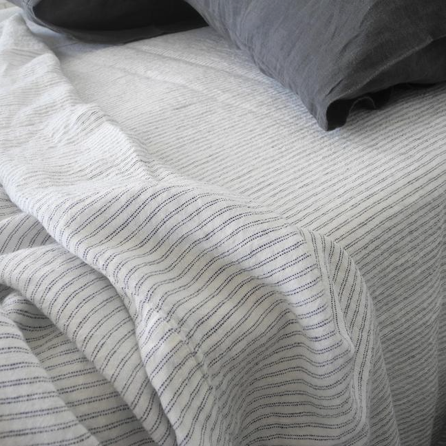 Linen Fitted Sheet Pyjama Stripe