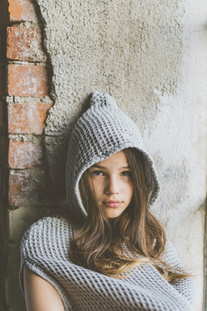 Poncho Towel Silver Grey