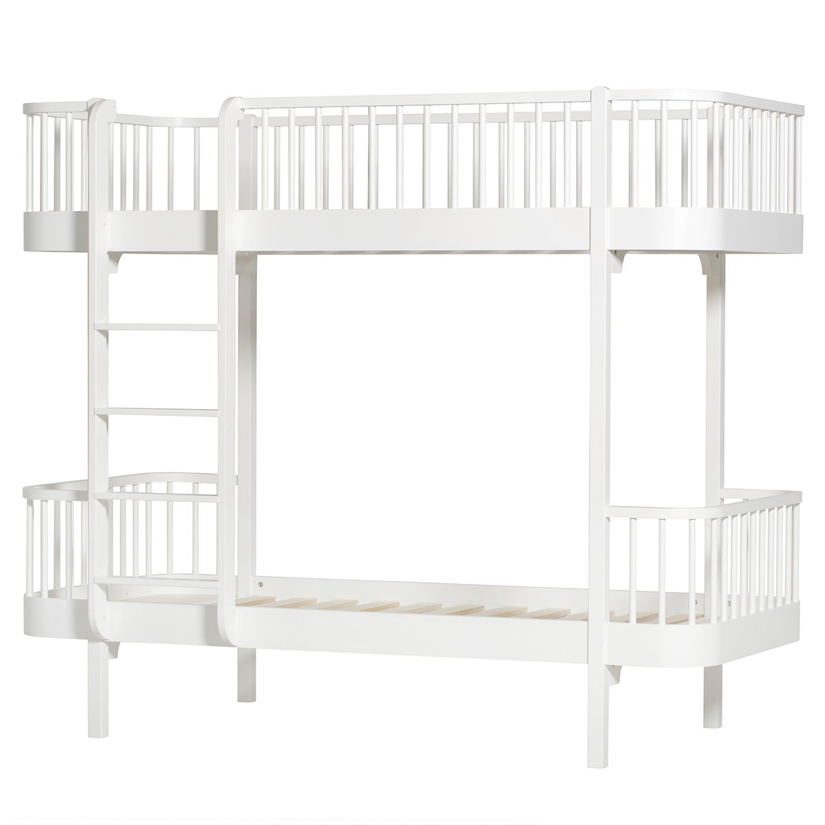 Wood Bunk Bed Ladder/front White 90 x 200 cm Oliver Furniture