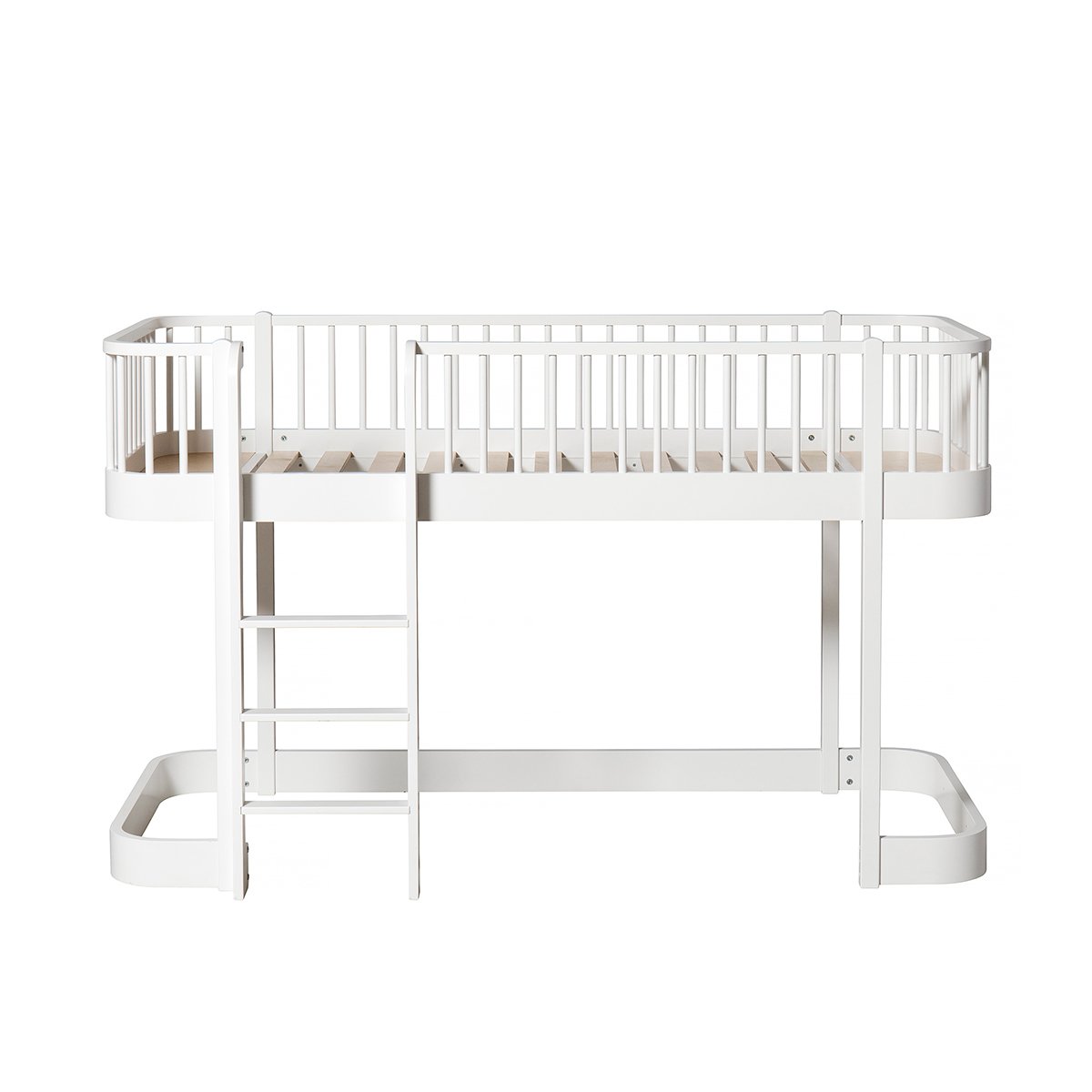 Wood Low Loft Bed White