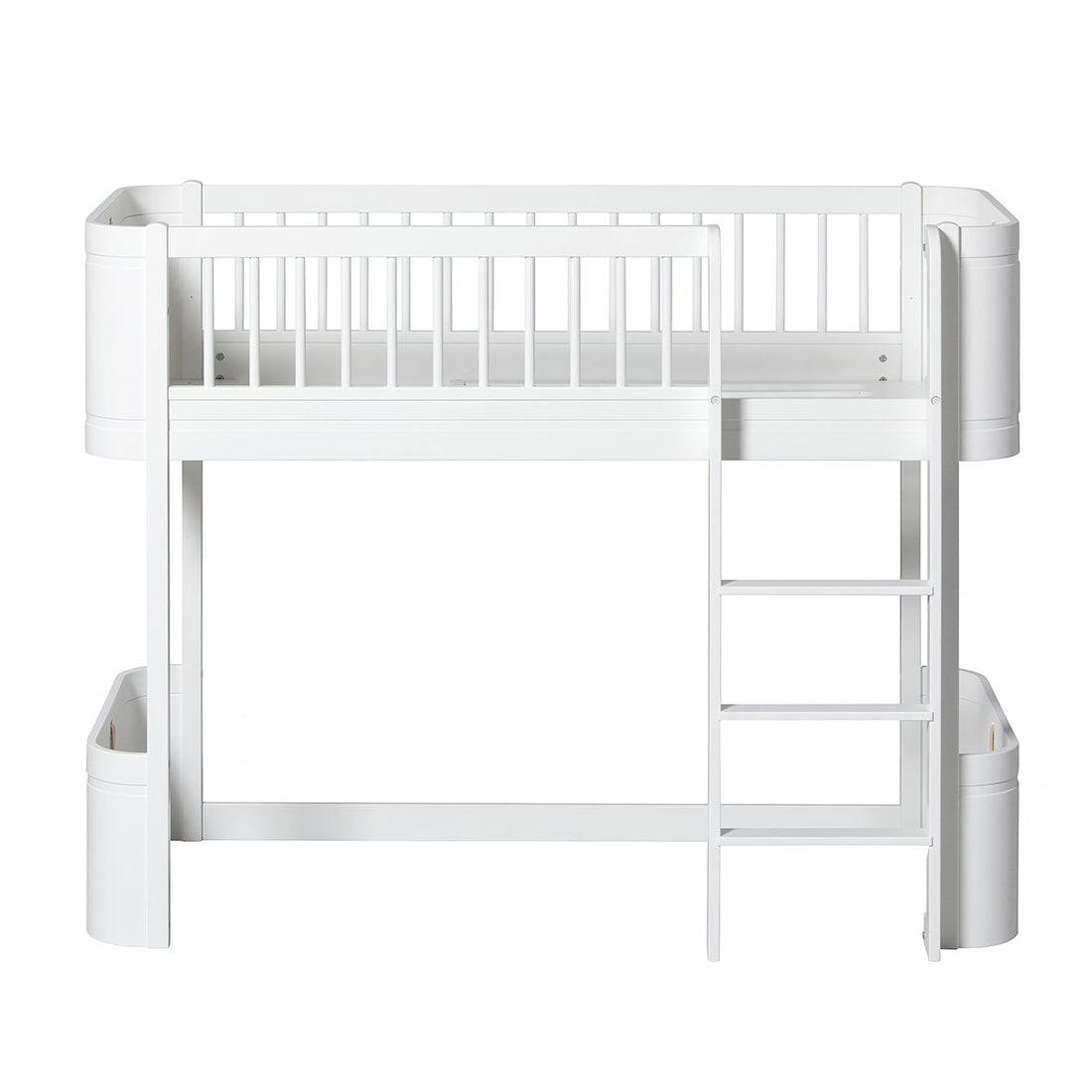 Wood Mini+ Low Loft Bed White