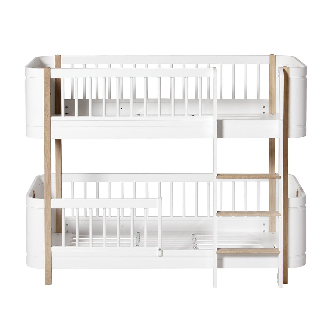 Wood Mini+ Laag Stapelbed - Wit/Eiken