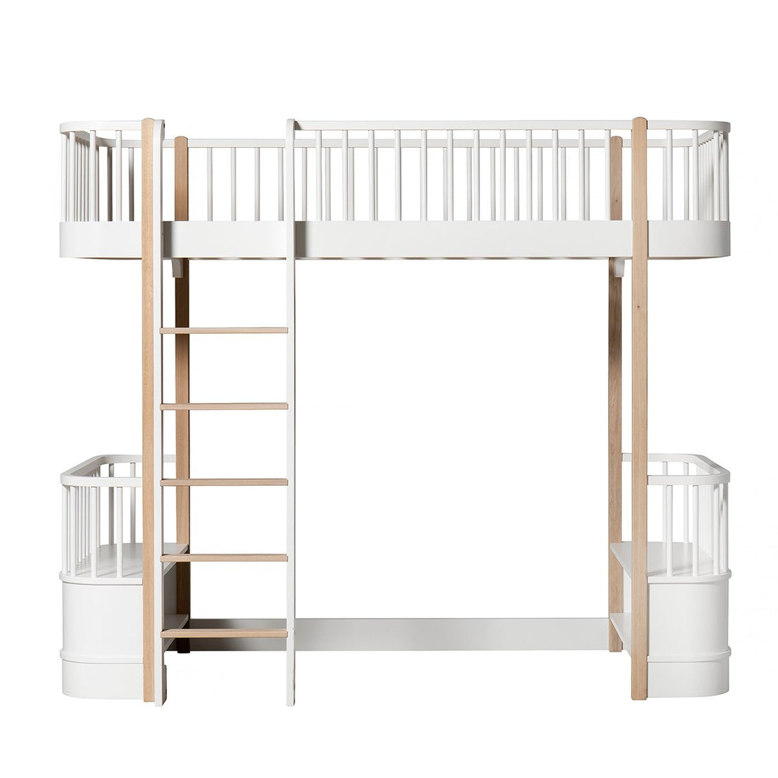 Wood Loft Bed White/Oak