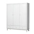 Oliver Furniture Wood Wardrobe 3 Doors, white – detail of the full-grain leather pulls