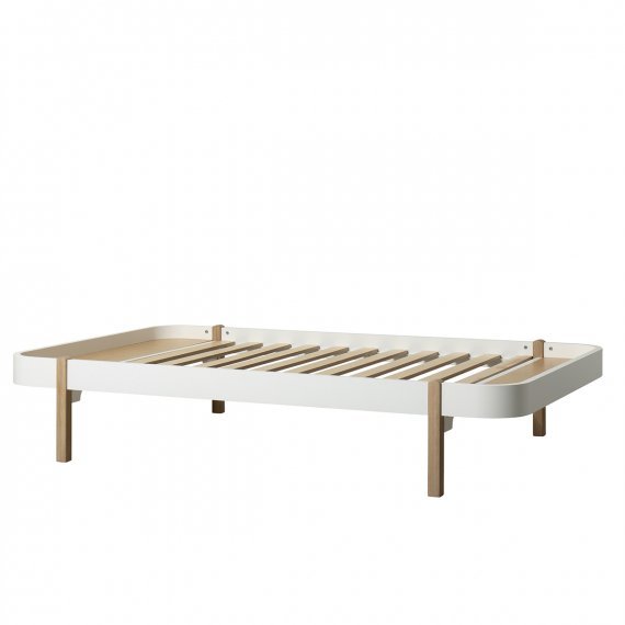 Wood Lounge Bed Large Wit/Eiken