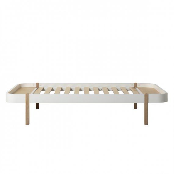 Wood Lounge Bed Large Wit/Eiken