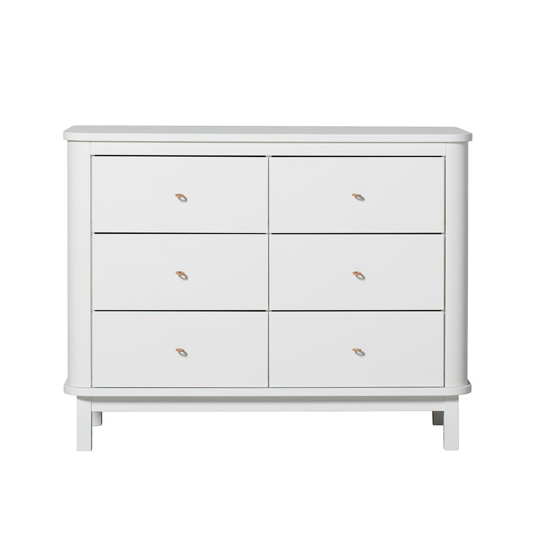 Wood Commode 6 Lades - Wit