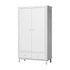 Oliver Furniture Wood Wardrobe 2 Doors, white – detail of the full-grain leather loops