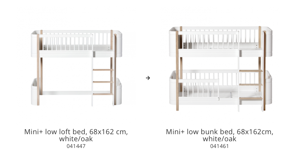 Conversion Set | Mini+ Low Loft Bed To Low Bunk Bed