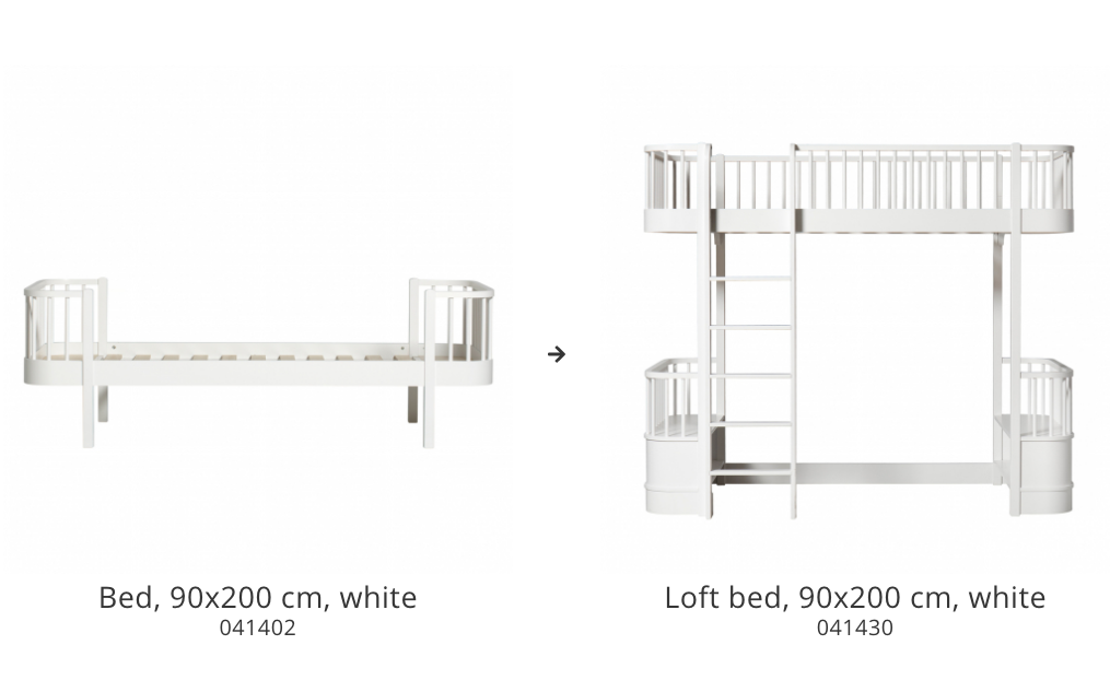Conversion Set | Wood Bed/Junior Bed To Wood Loft Bed | White