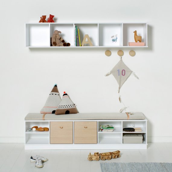 Wood Shelving Unit Horizontal Base 5x1