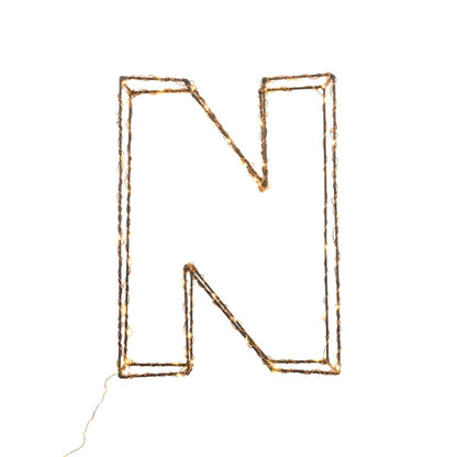 Handgemaakte lichtgevende letter van gebogen staaldraad, Zoé Rumeau — decoratief nachtlampje voor de kinderkamer.